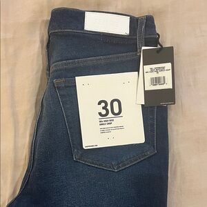 Re/Done Dark Blue 90s High Rise ankle crop Jeans